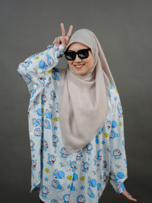 Blue Grid Doraemon
